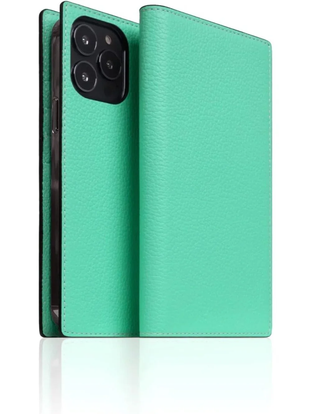 Handcrafted Neon Leather Wallet Case for iPhone 13 Pro Max - Card Holders & Cash